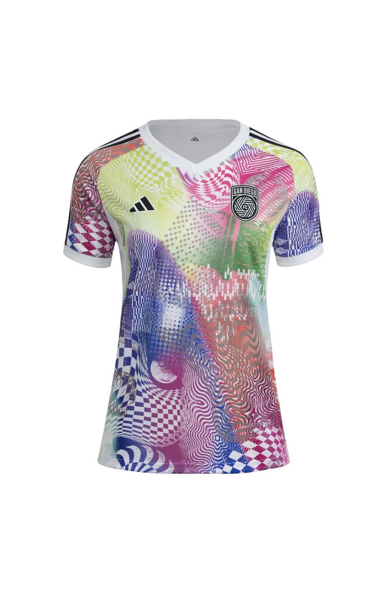 adidas Women's adidas White San Diego FC 2025 Pride Pre-Match Top, Alternate, color, 
