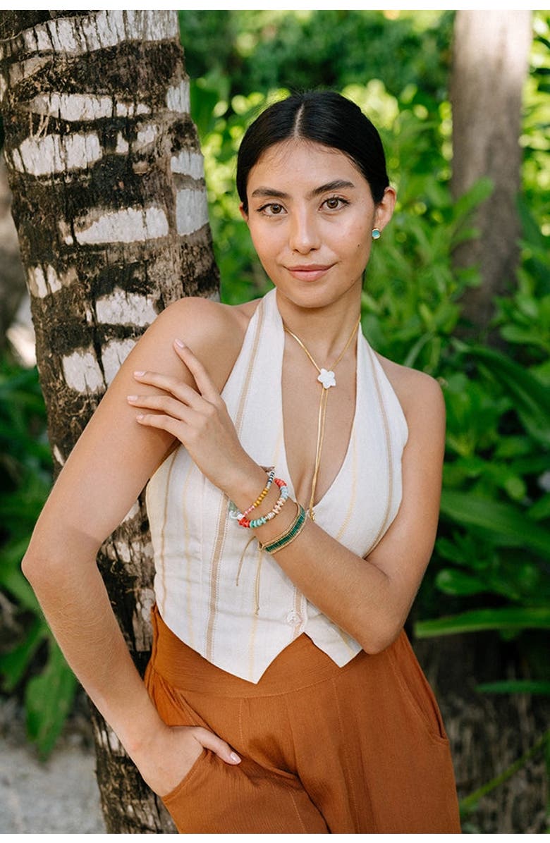 Noonday Collection Plumeria Lariat, Alternate, color, White