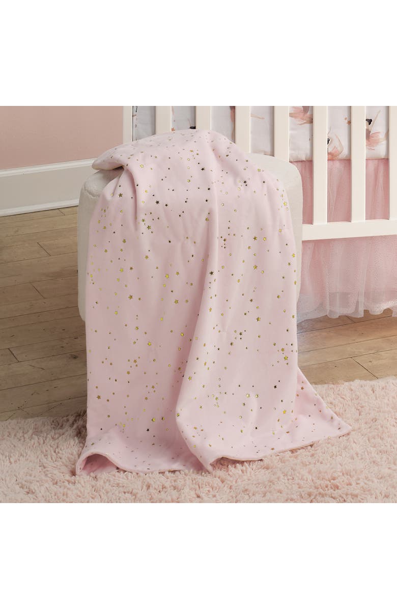 Lambs & Ivy Ballerina Baby Stars 2-Sided Soft Baby Blanket, Alternate, color, Pink