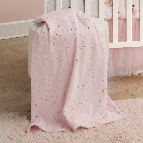 Lambs & Ivy Ballerina Baby Stars 2-sided Soft Baby Blanket In Pink