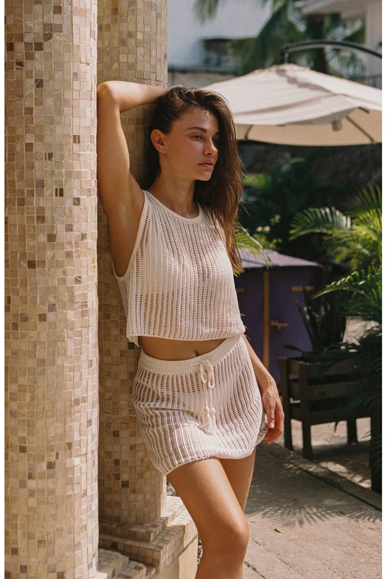 Sander Open Stitch Cover-Up Tank, Alternate, color, CREAM