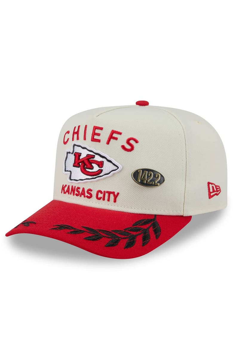 New Era Men's New Era Cream/Red Kansas City Chiefs 2025 NFL Draft A-Frame 59FIFTY Fitted Hat, Main, color, Cream