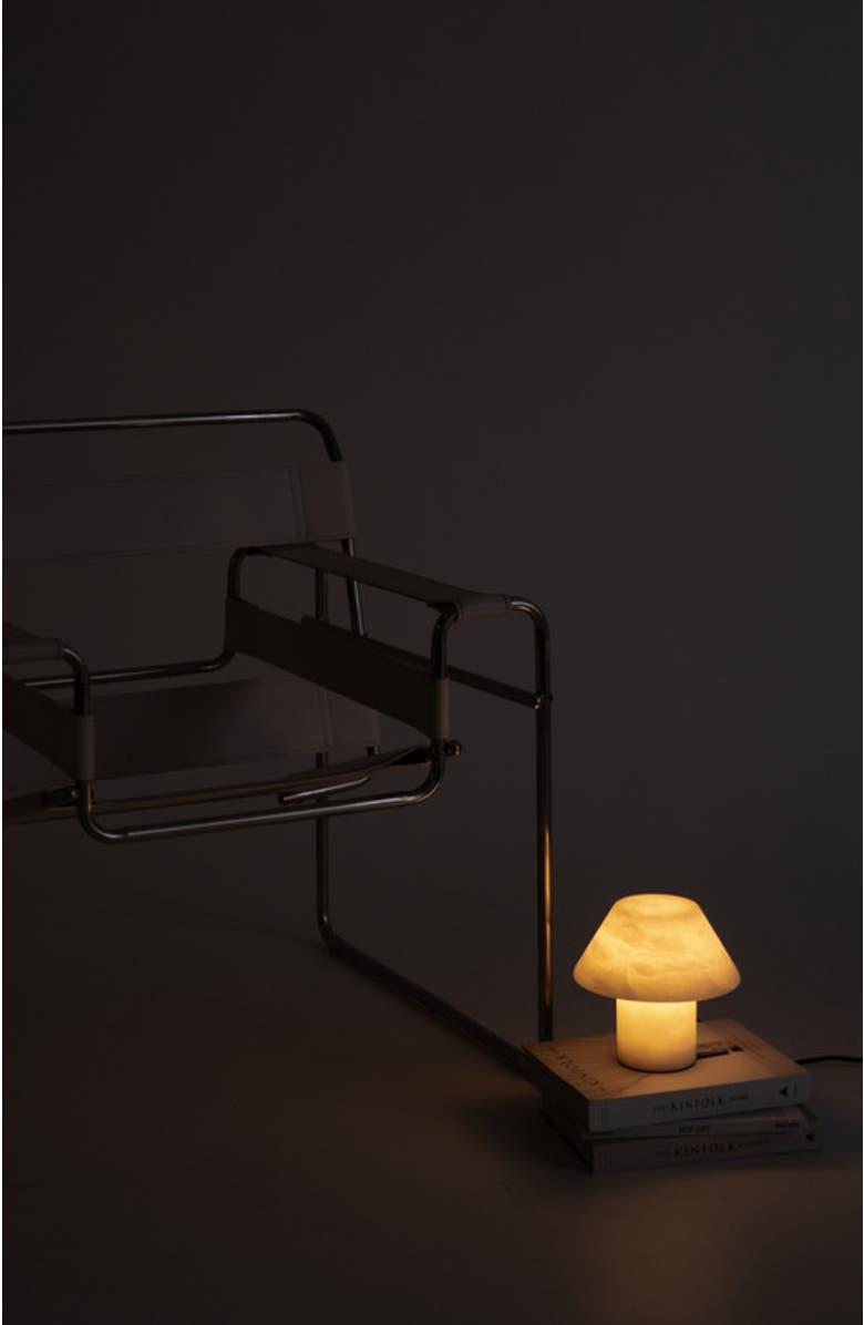 Brightech Alora 7" LED Alabaster White Natural Stone Desk Lamp, Alternate, color, White Alabaster