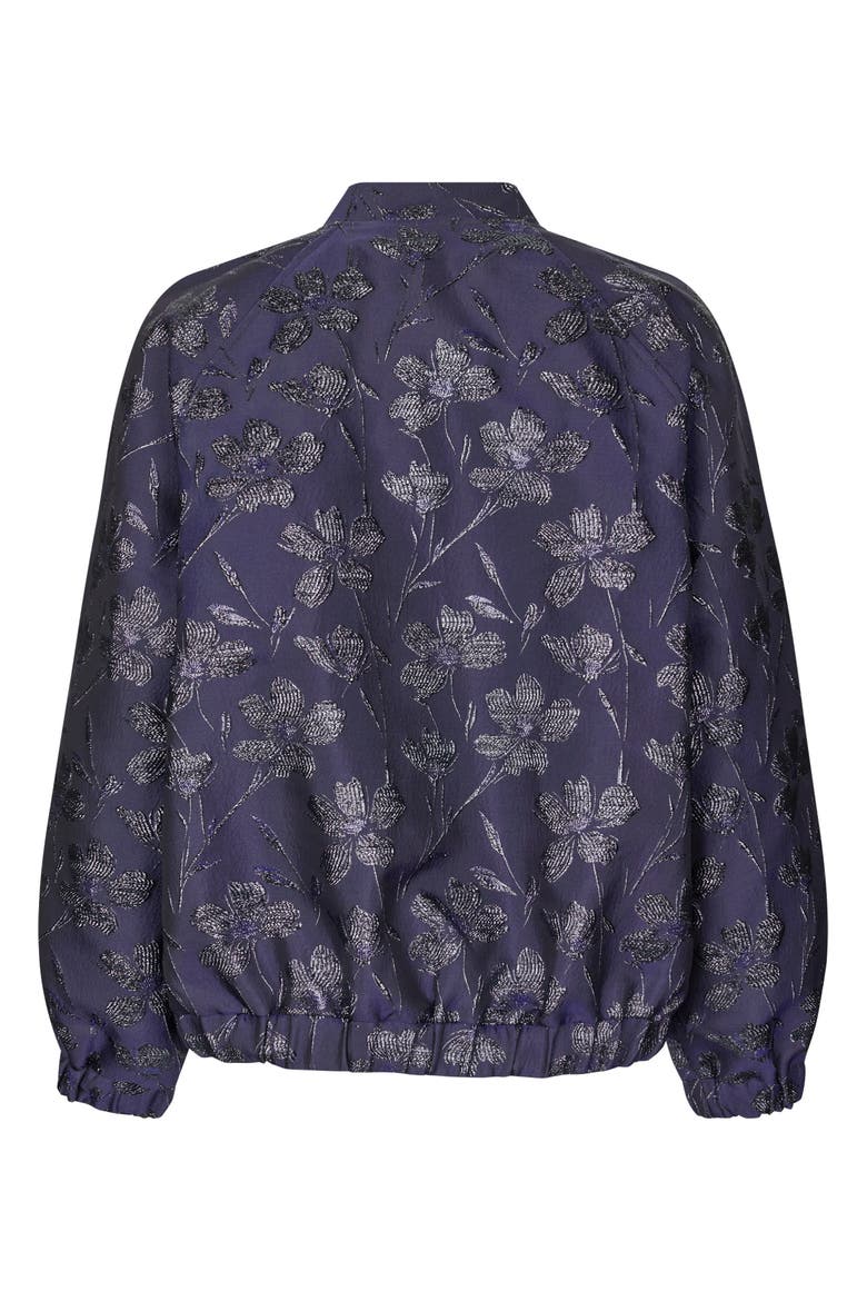 MaJossana Jacquard Bomber Jacket, Alternate, color, Navy Blazer