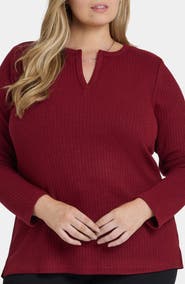 NYDJ Metallic Rib Top
