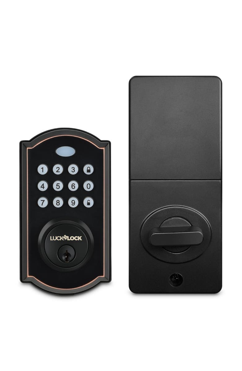 Luck&Lock Smart WiFi Keyless Entry Deadbolt, Main, color, Matte Black