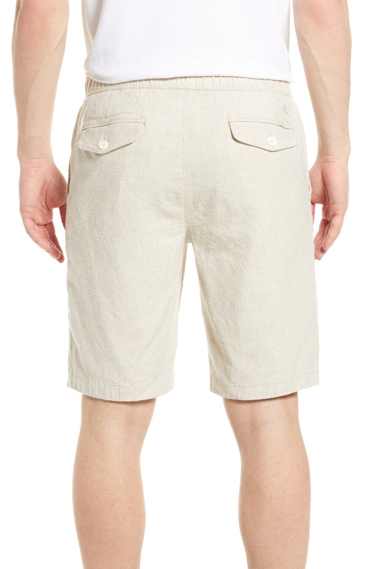 Linen in Paradise Flat Front Shorts, Alternate, color, NATURAL LINEN