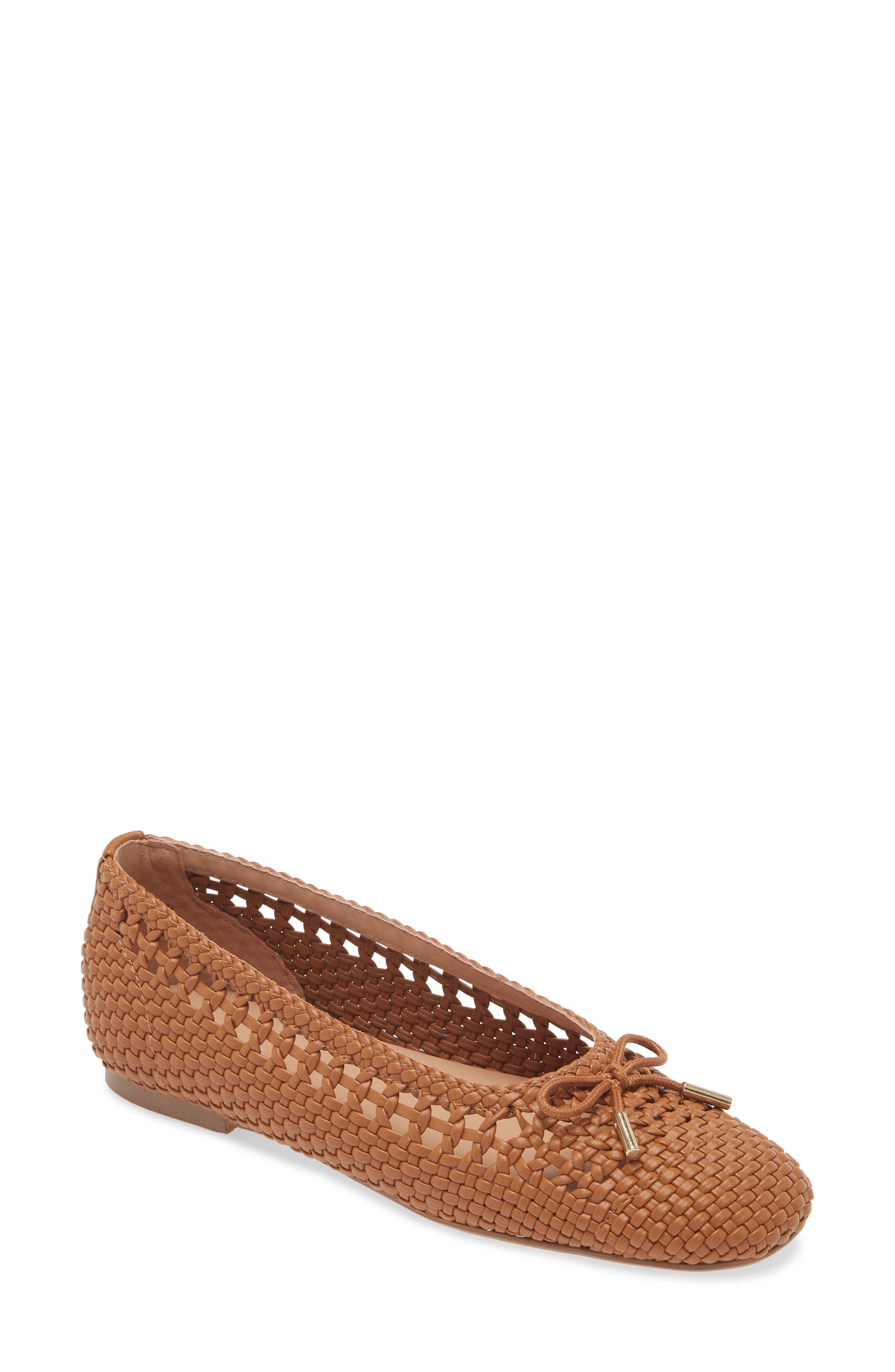 Elsie Weave Ballet Flat, Main, color, TAN TOFFEE