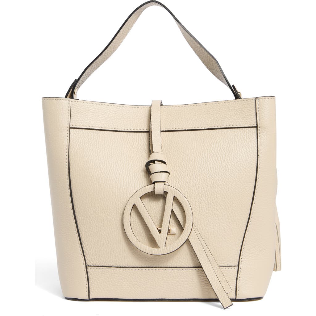 Valentino By Mario Valentino Callie Medallion Shoulder Bag In White