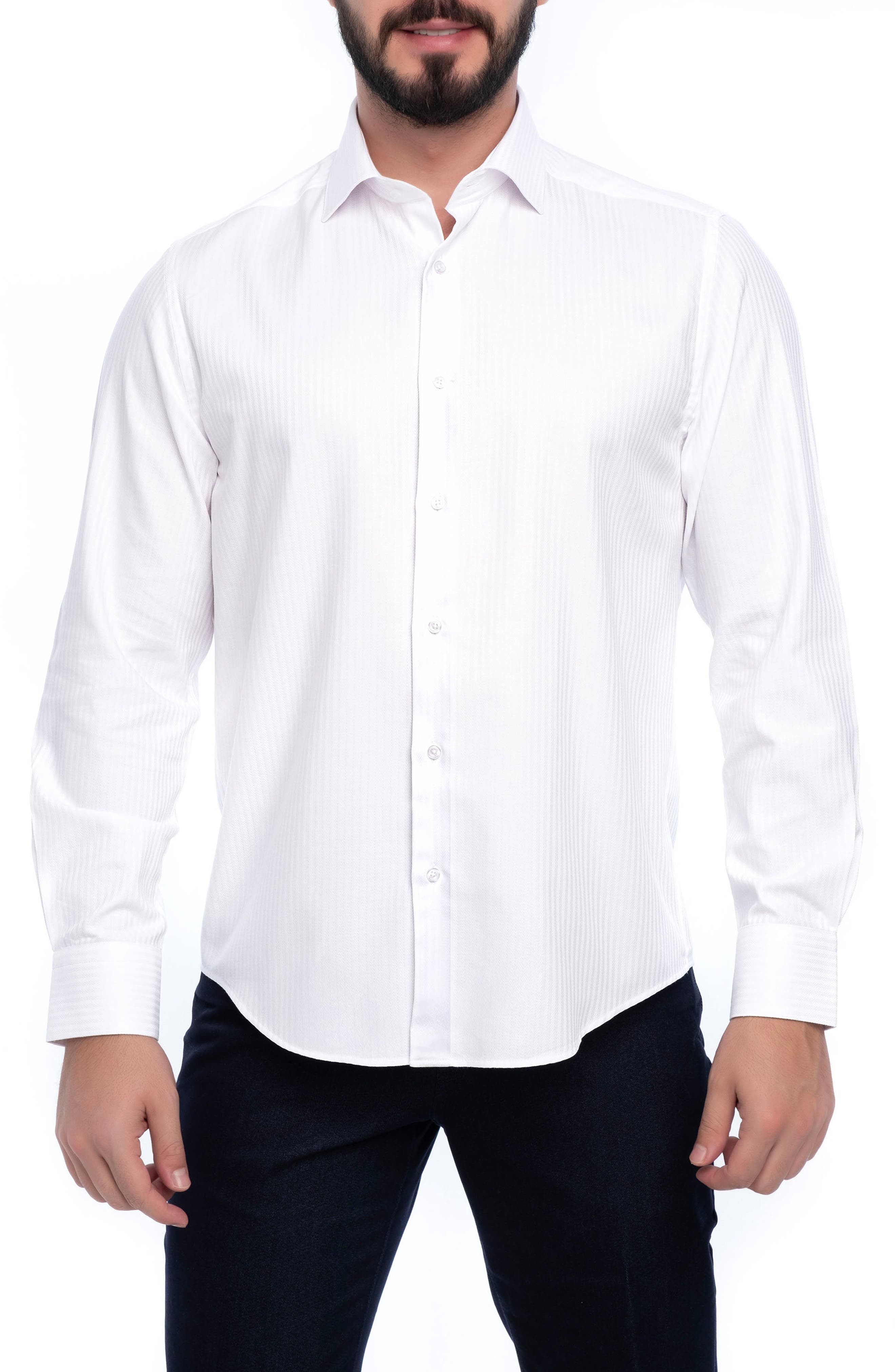 VELLAPAIS Barton Slim Fit Cotton Dress Shirt