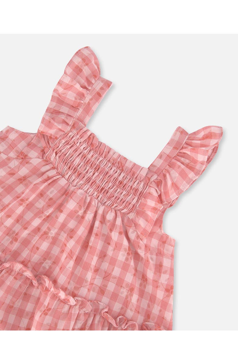 Deux par Deux Baby Girl's Smocked Layered Dress With Frill Sleeve Checked Pink, Alternate, color, Checked Pink