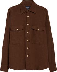 Drake's Relaxed Wool Button-Up Shirt