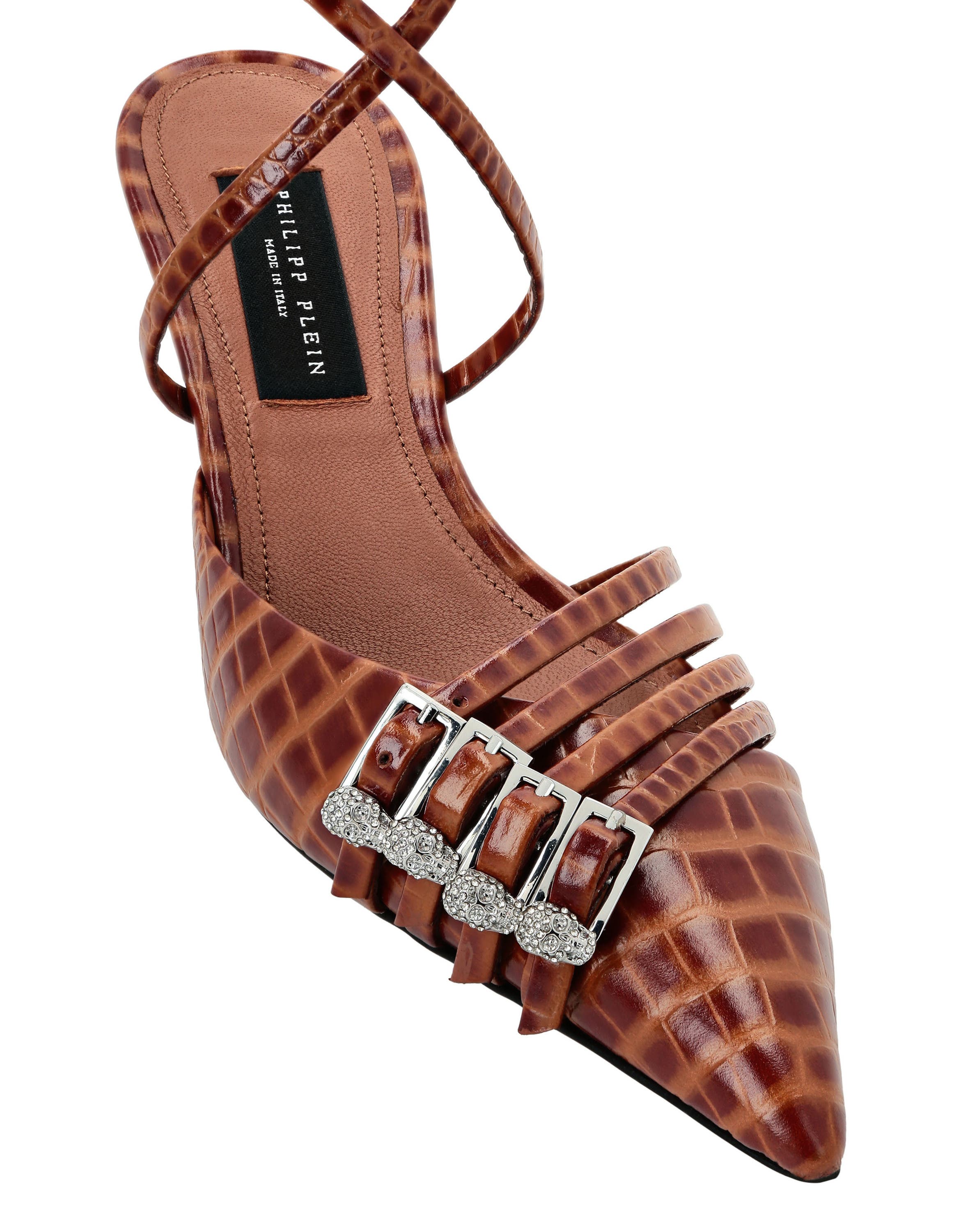 Multi-Strap Low-Heel Slingback Cocco Print Women, Alternate, color, brown