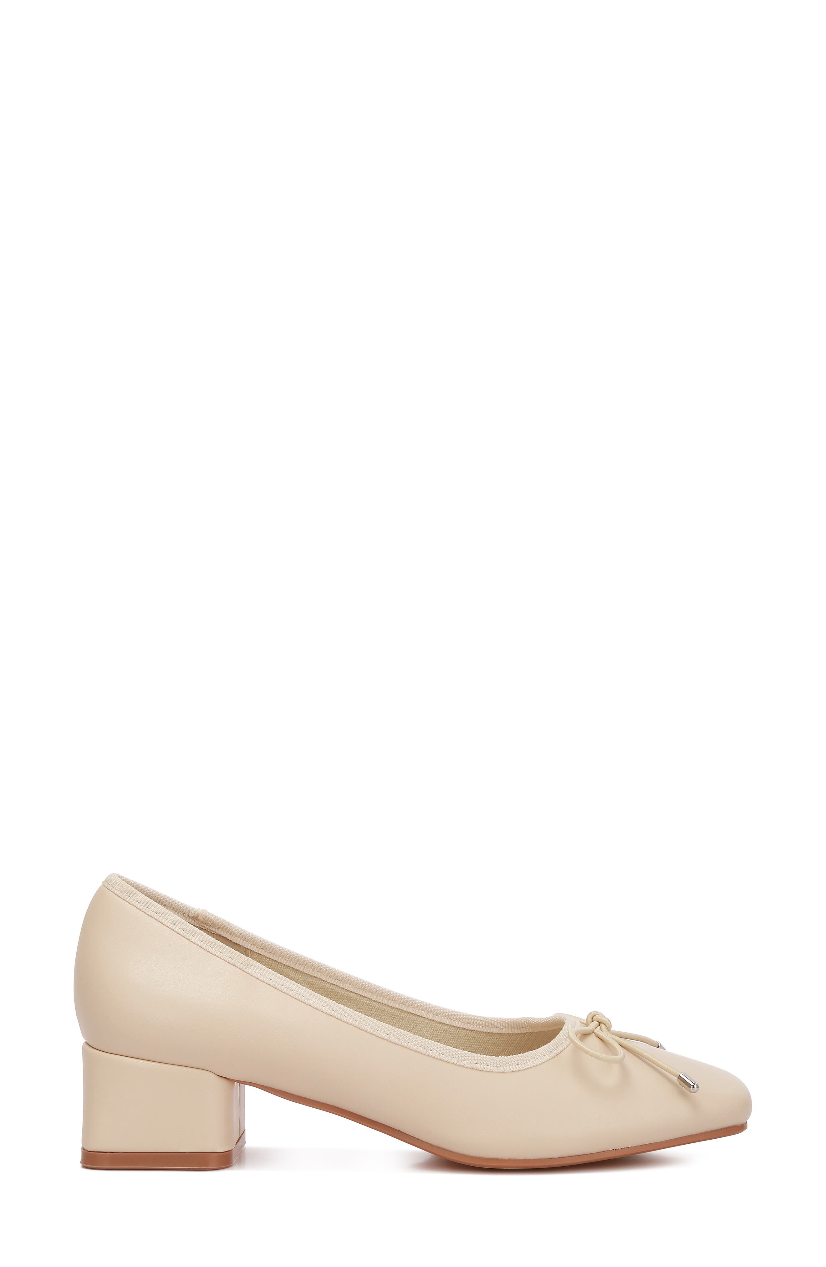 Sienna Block Heel Ballerina Pump, Alternate, color, BEIGE