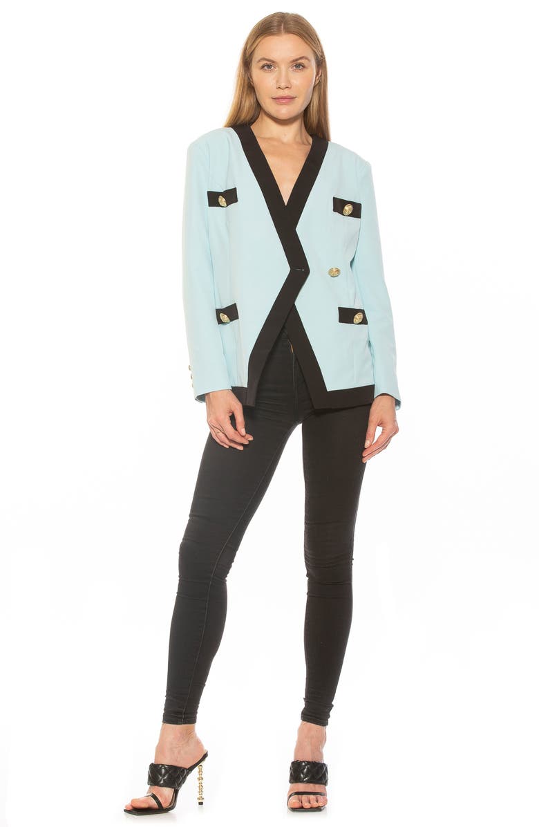 Alexia Admor Emele Oversize Contrast Trim Blazer, Alternate, color, Halogen/ Black