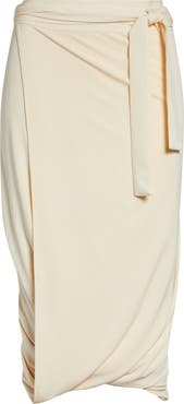 Lemaire Draped Crepe Jersey Wrap Skirt