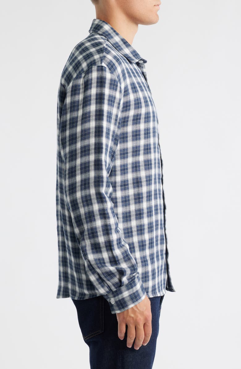 KROST Kenmare Plaid Cotton Flannel Button-Up Shirt, Alternate, color, Dark Navy