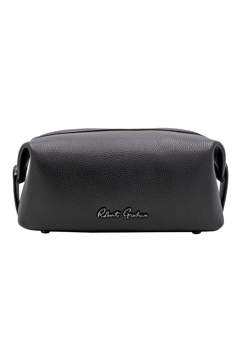 Waverly Faux Leather Toiletry Kit, Main, color, BLACK