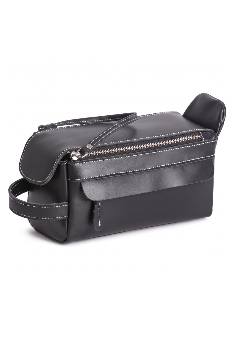 The Anders Dopp Kit | Black Leather Toiletry Bag, Alternate, color, Black