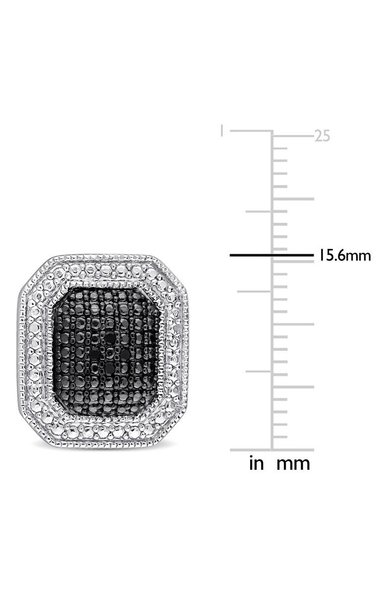 DELMAR Halo Framed Black Diamond Stud Earrings - 0.048ctw, Alternate, color, Black