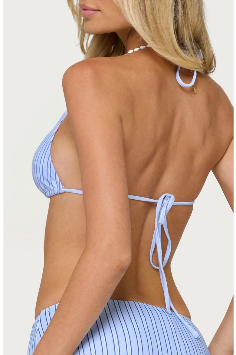 Blonca Stripe Triangle Bikini Top, Alternate, color, LIGHT-BLUE