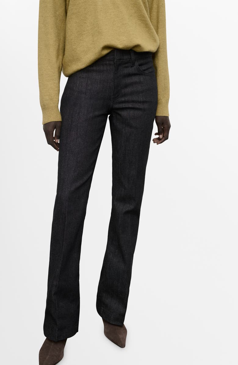 MANGO Mid Rise Flare Jeans, Alternate, color, Black