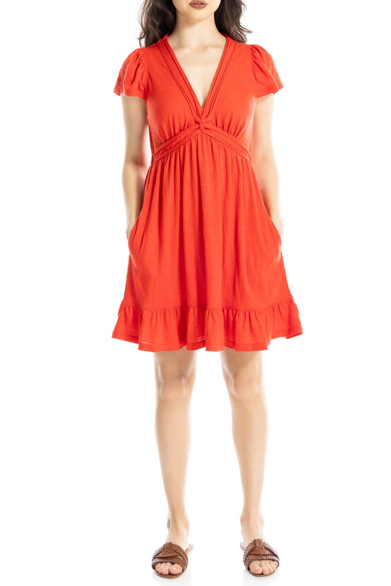 V-neck Jersey Dress, Alternate, color, LAVA