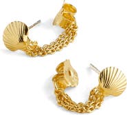 Madewell Demi-Fine Shell Chain Stud Front/Back Earrings