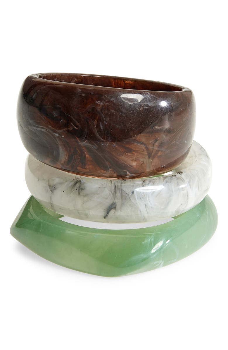 Tasha Set of 3 Resin Bangle Bracelets, Main, color, Multi