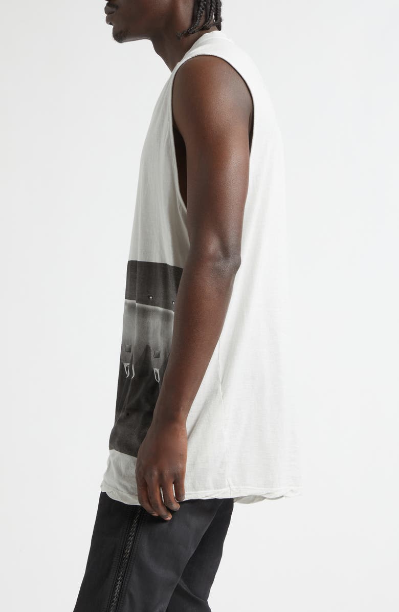Rick Owens Jumbo Graphic Cotton Muscle Tee, Alternate, color, Milk Wash/ Black