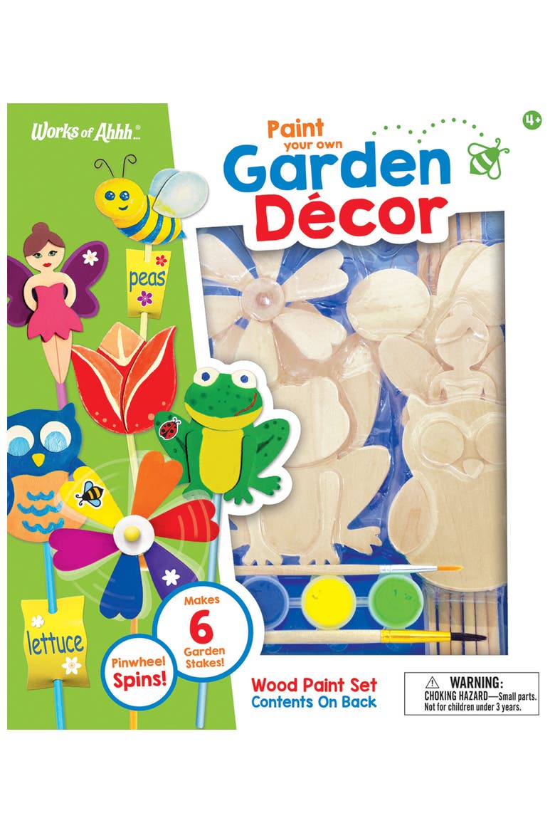 Garden Decor Wood Craft & Paint Kit, Main, color, Multicolor