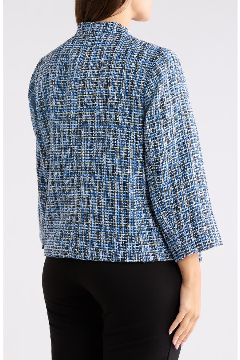 Collarless Tweed Blazer, Alternate, color, ROYAL SIGNATURE MULTI