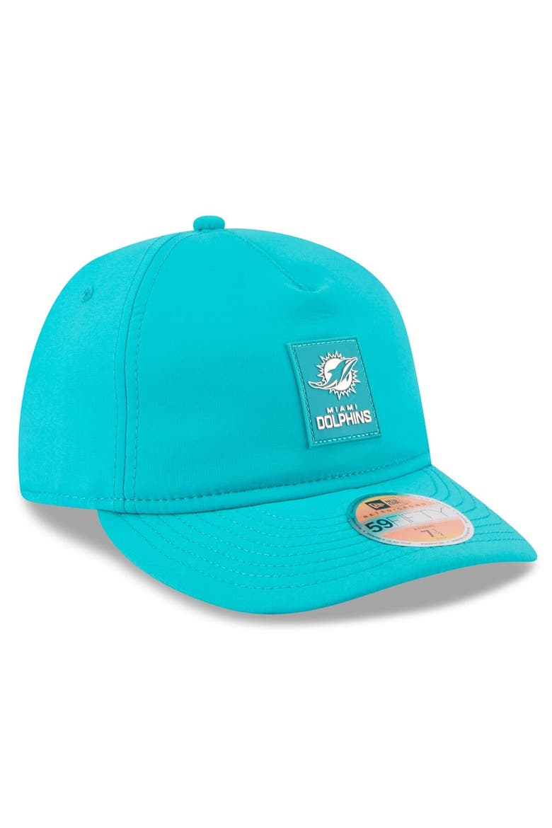Men's New Era Aqua Miami Dolphins 2025 Sideline  Retro Crown 59FIFTY Fitted Hat, Alternate, color, Aqua