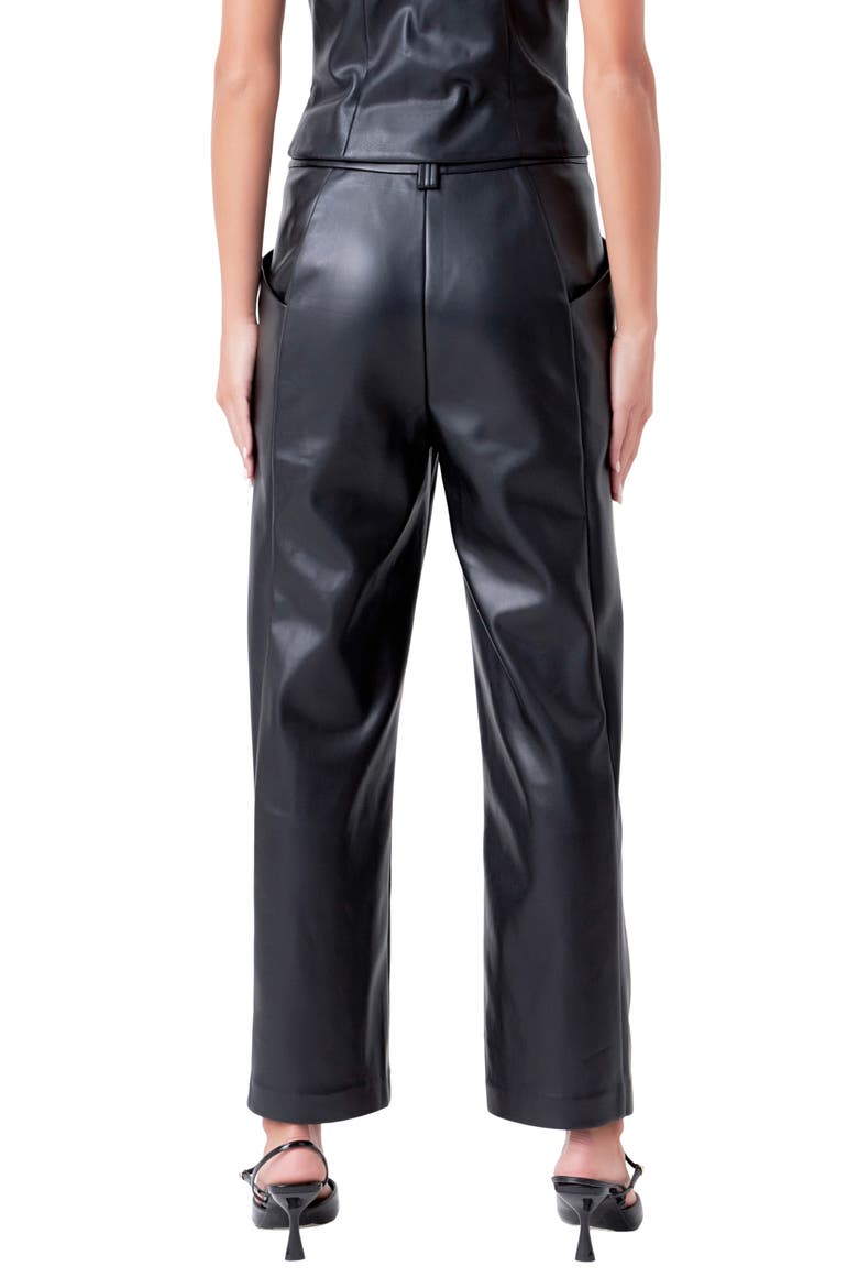 Faux Leather Pants, Alternate, color, JET BLACK