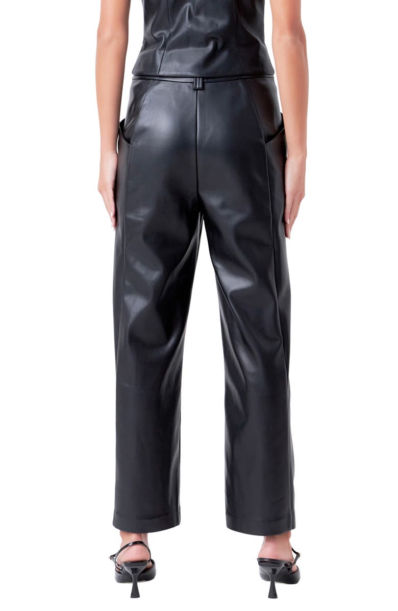 Endless Rose Faux Leather Pants, Alternate, color, Jet Black