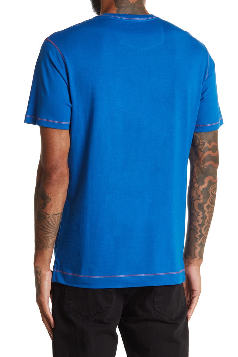Damien Short Sleeve V-Neck T-Shirt, Alternate, color, COBALT