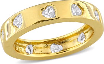 Julianna B. Lab-Created Gemstone Heart Eternity Ring 