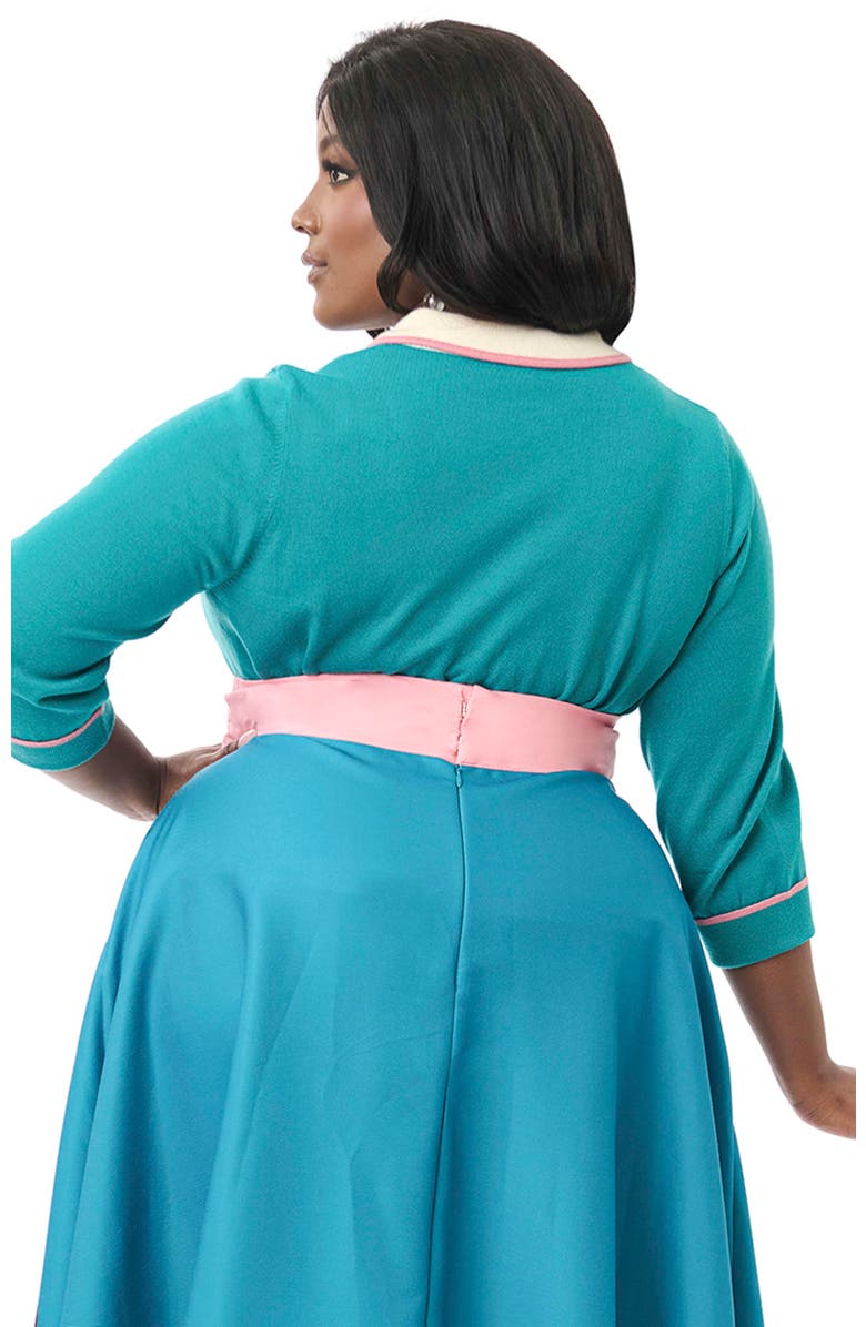 Unique Vintage Plus Size Embroidered Cardigan, Alternate, color, Teal