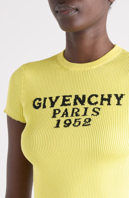 Givenchy Cropped Top In Fine Rib In Yellow