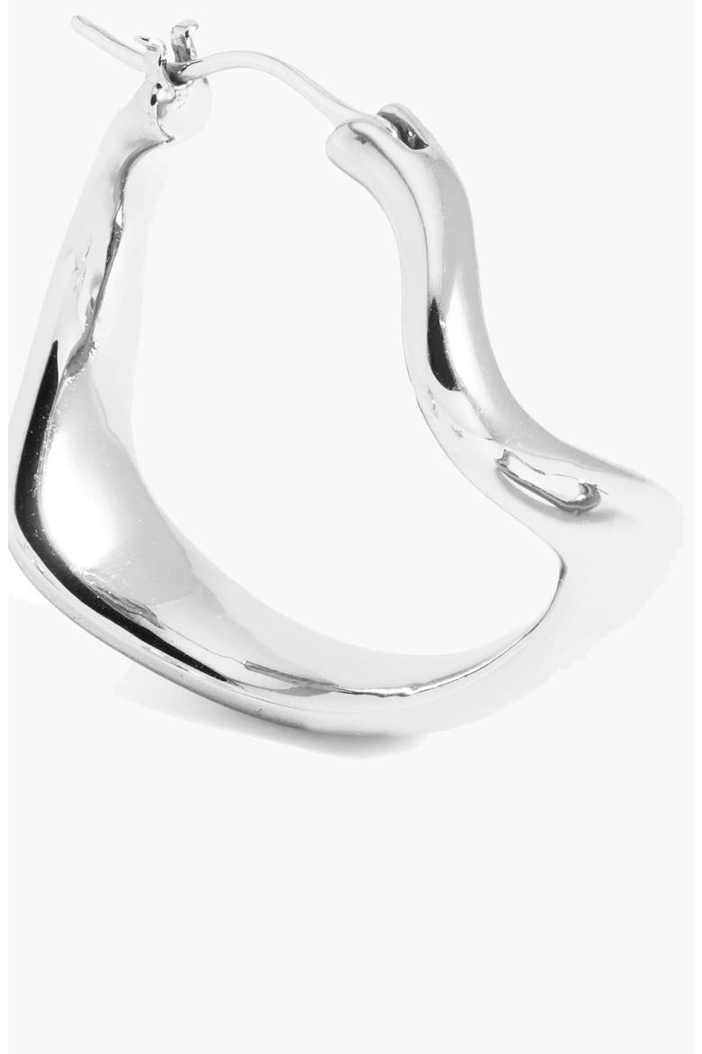 Curved Maxi Hoop Earrings in Silver, Alternate, color, Silver