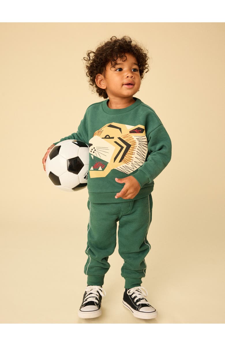 Tea Collection Embroidered Tiger Popover, Alternate, color, Jungle