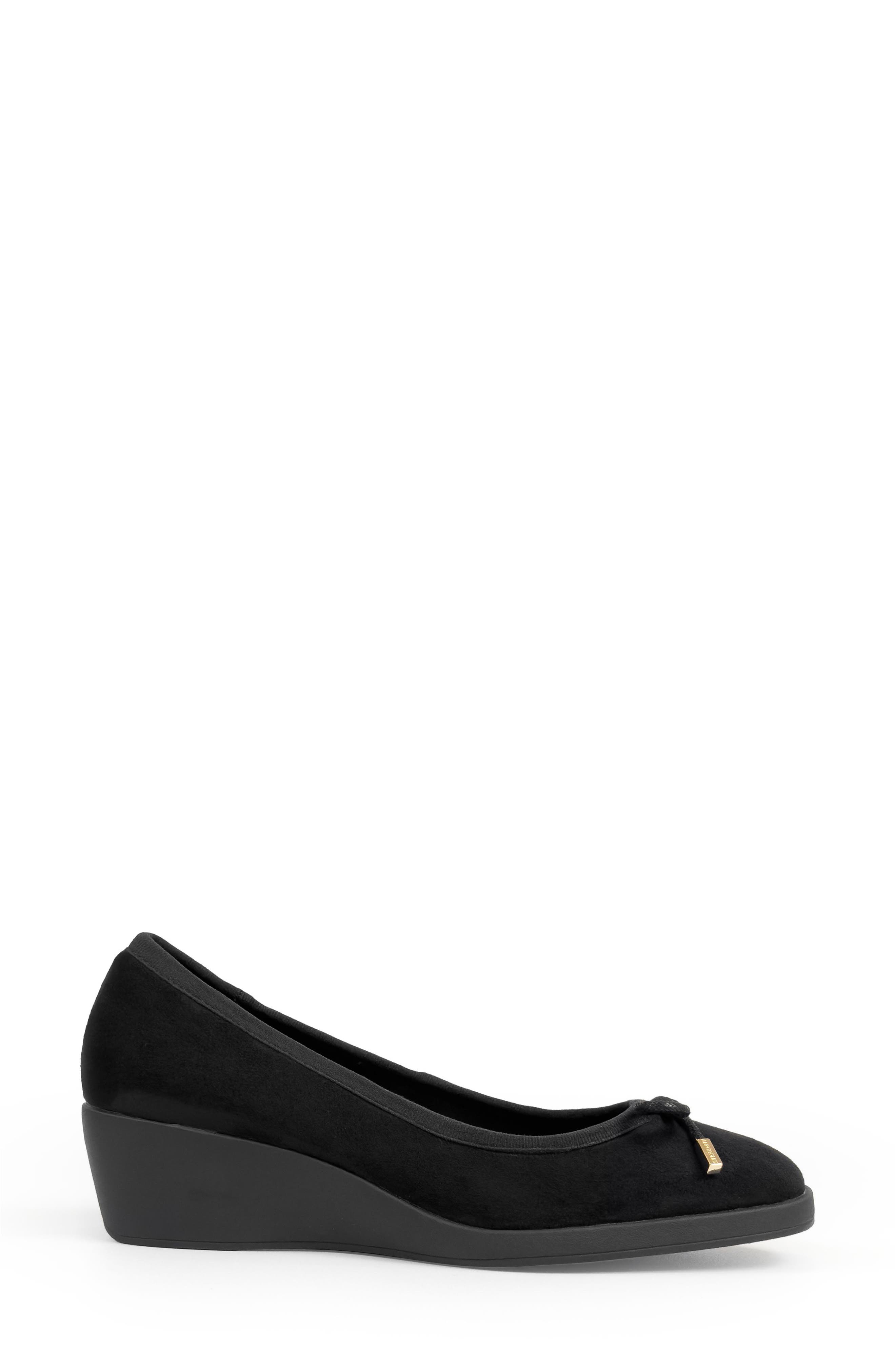 Aerosoles Tema Ballet Wedge Pump, Alternate, color, Black Faux Suede