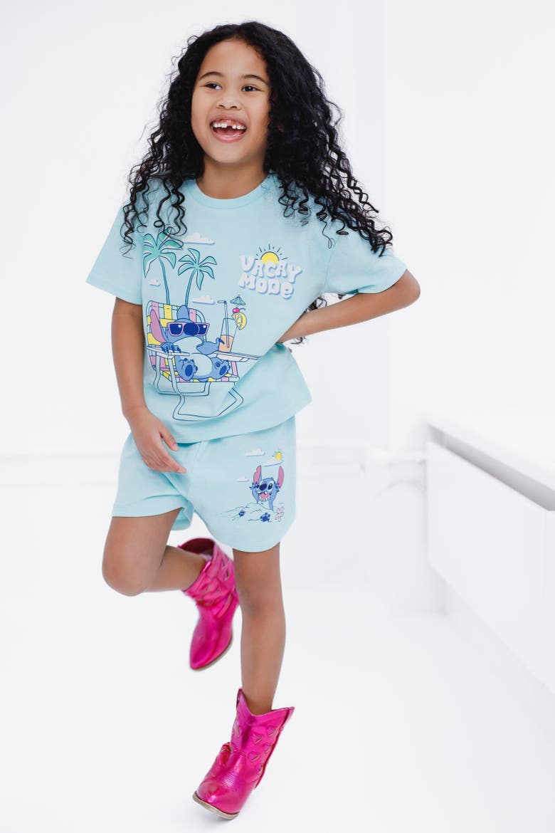 Minnie Mouse 2-Piece T-Shirt and Shorts Set, Alternate, color, Lilo & Stitch Blue