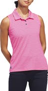 adidas Striped Performance Sleeveless Polo