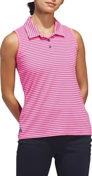 adidas Striped Performance Sleeveless Polo