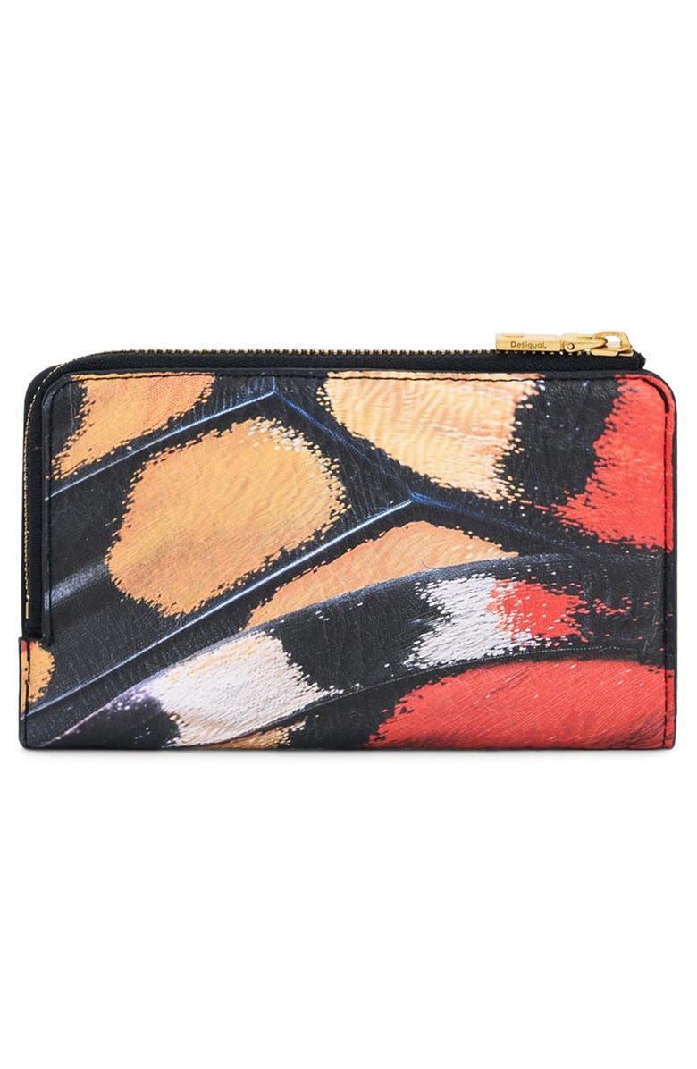 Desigual Feather Print Medium Wallet, Alternate, color, Multi