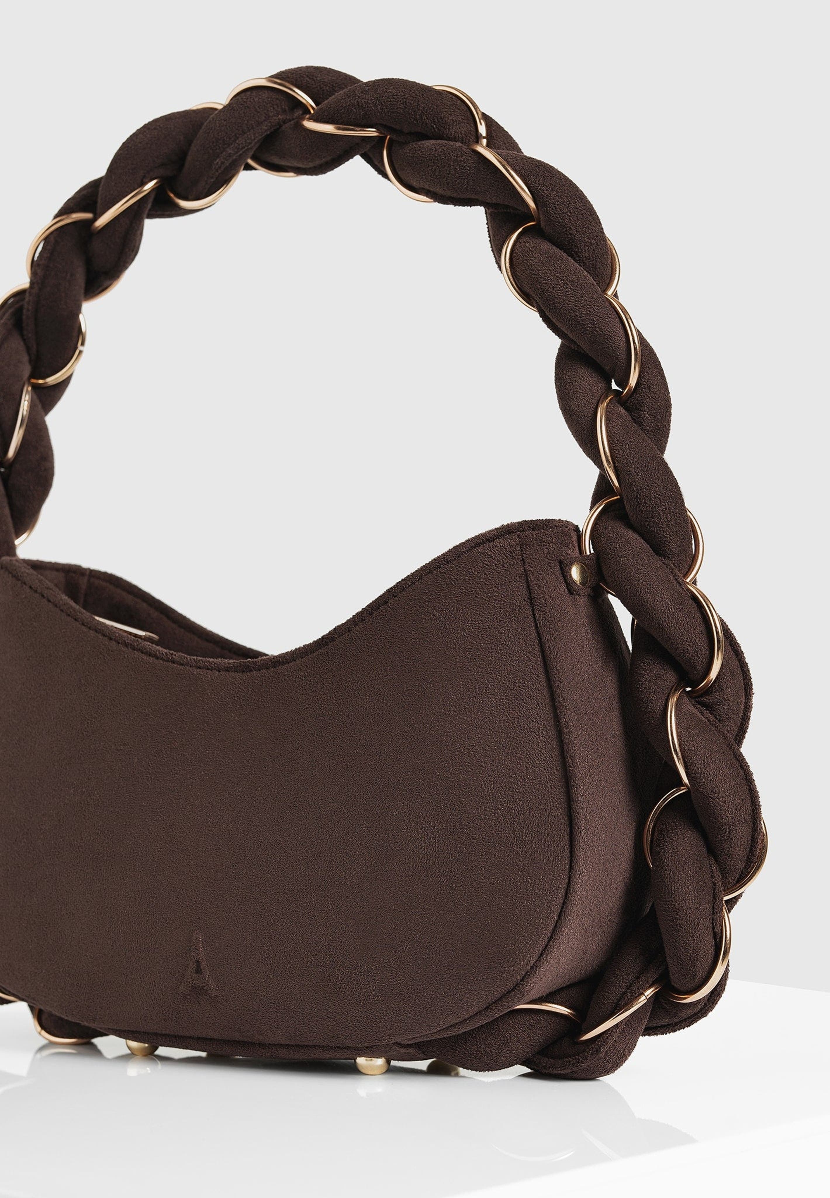 Manière De Voir Somme Suede Handbag, Alternate, color, Brown