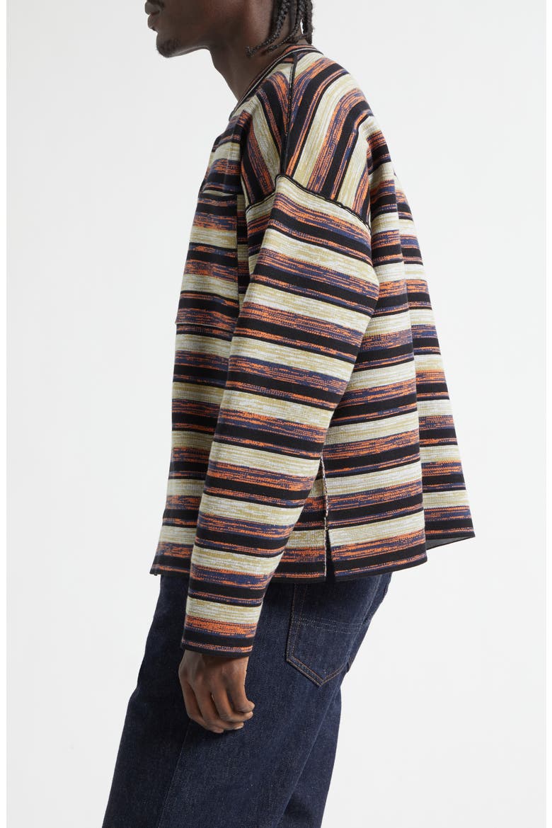 Matt Space Dyed Stripe One of a Kind Shirt Jacket, Alternate, color, BLACK MULTI