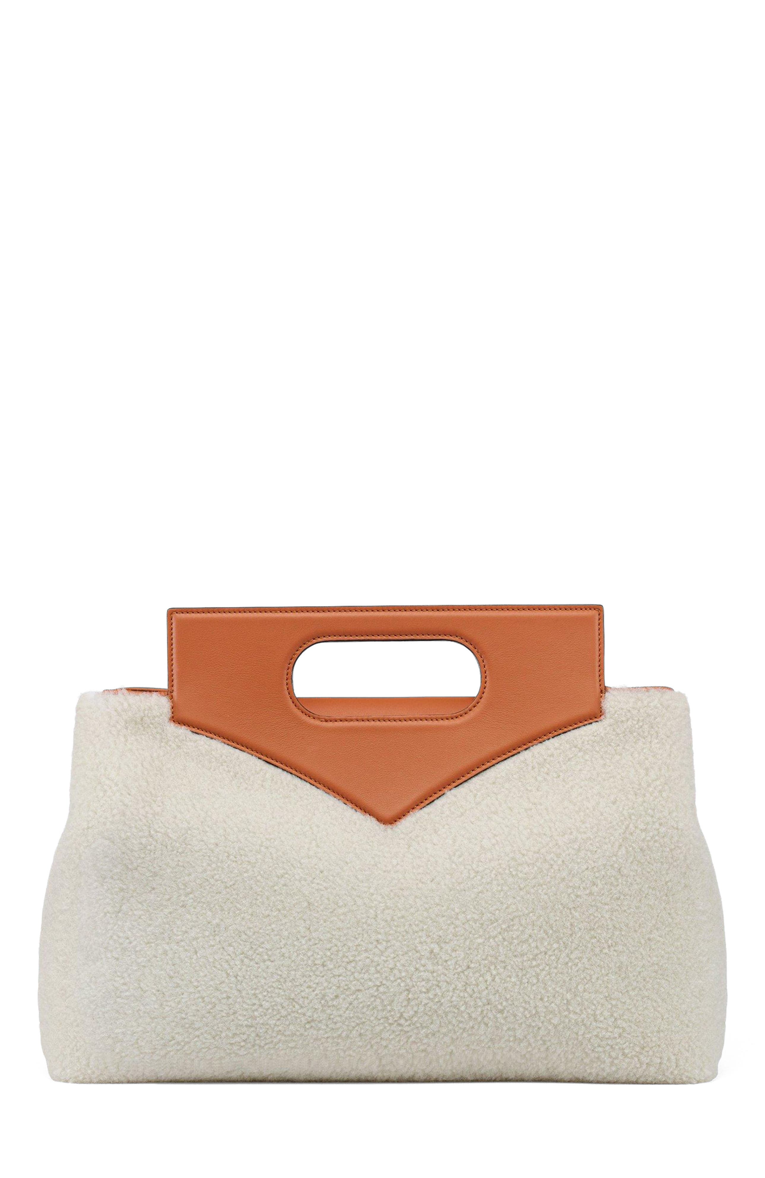MCM Soft Diamond Shoulder Bag in Shearling and Leather, Alternate, color, 