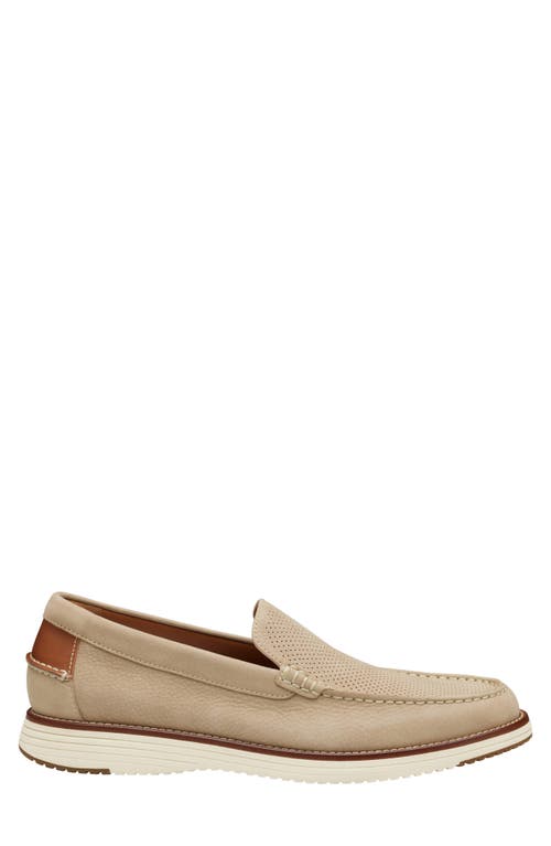 Johnston & Murphy Men's Upton Perforated Venetian Loafer In Taupe Nubuck